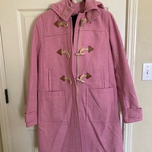 JCrew Melton Wool Toggle Pea Coat Pink 8